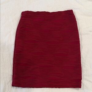 Renee C. Red Wave Pattern Pencil Skirt